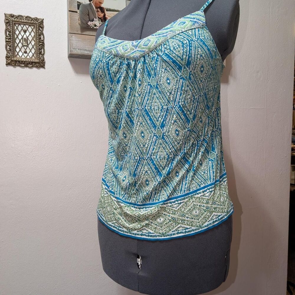 Green and Blue beaded tank top